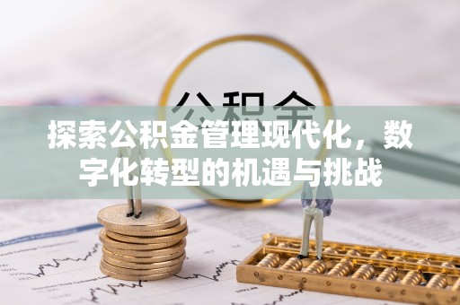 杞县探索公积金管理现代化，数字化转型的机遇与挑战