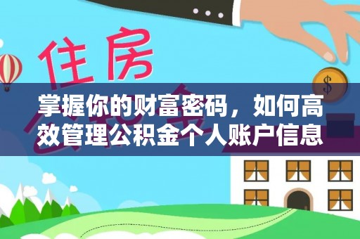 杞县掌握你的财富密码，如何高效管理公积金个人账户信息